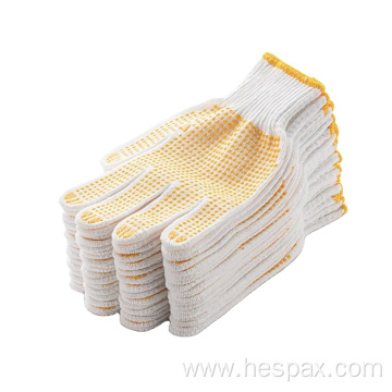 Hespax Non-slip 7G PVC Dotted Knitted Work Gloves